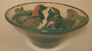 poterie décorée aux engobes, jaspé